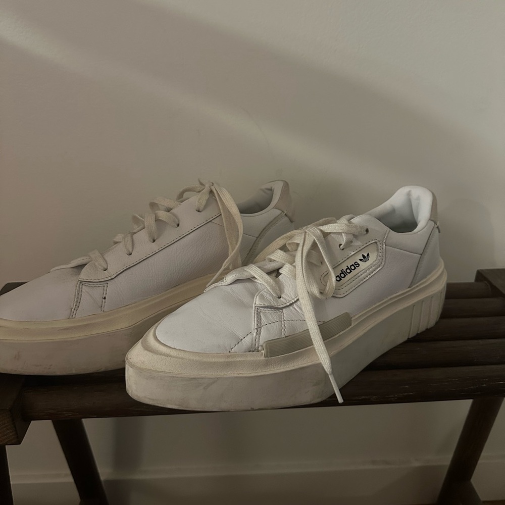 Adidas Classic White and Cream Sneakers